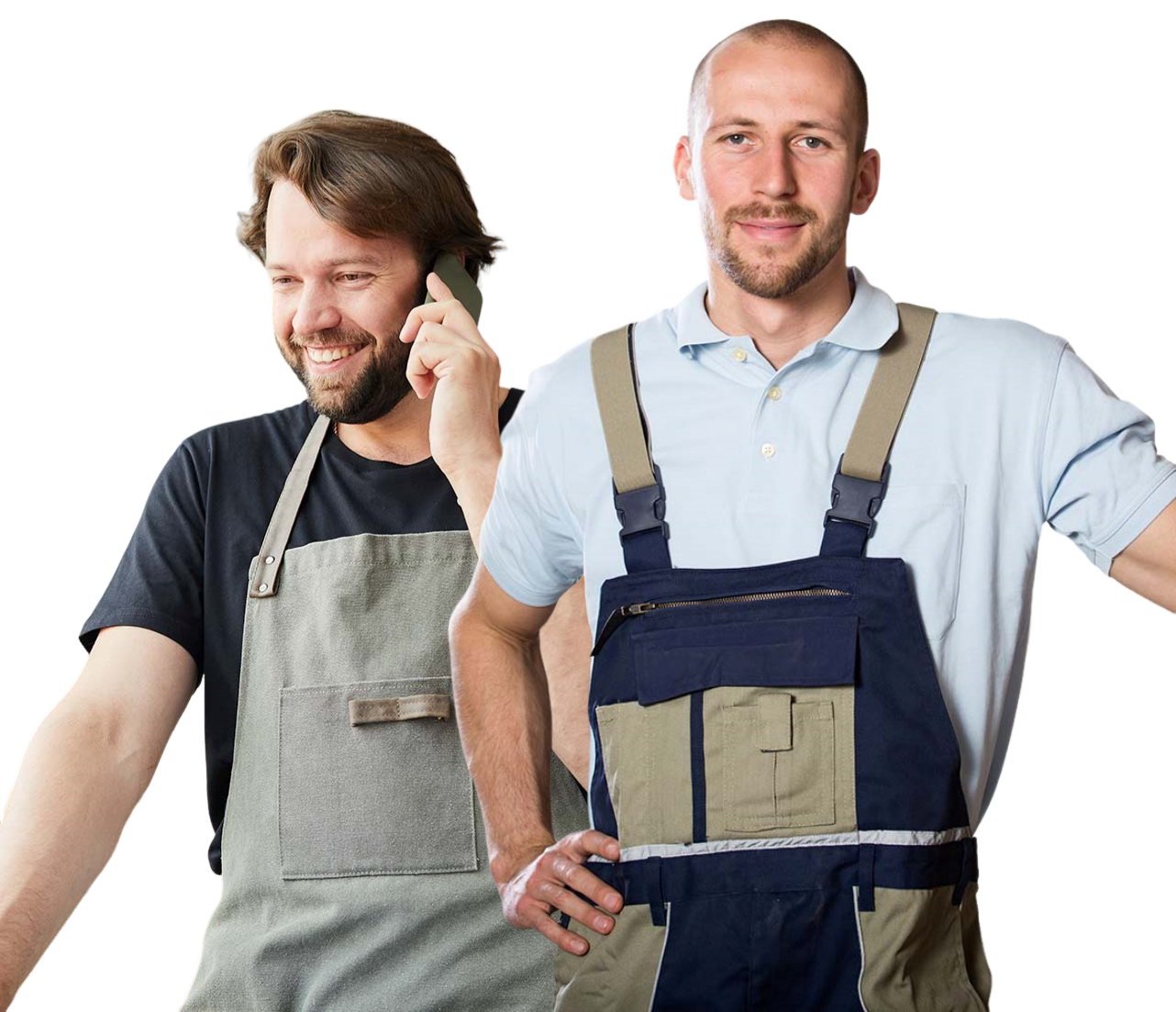 Two friendly looking tradesmen